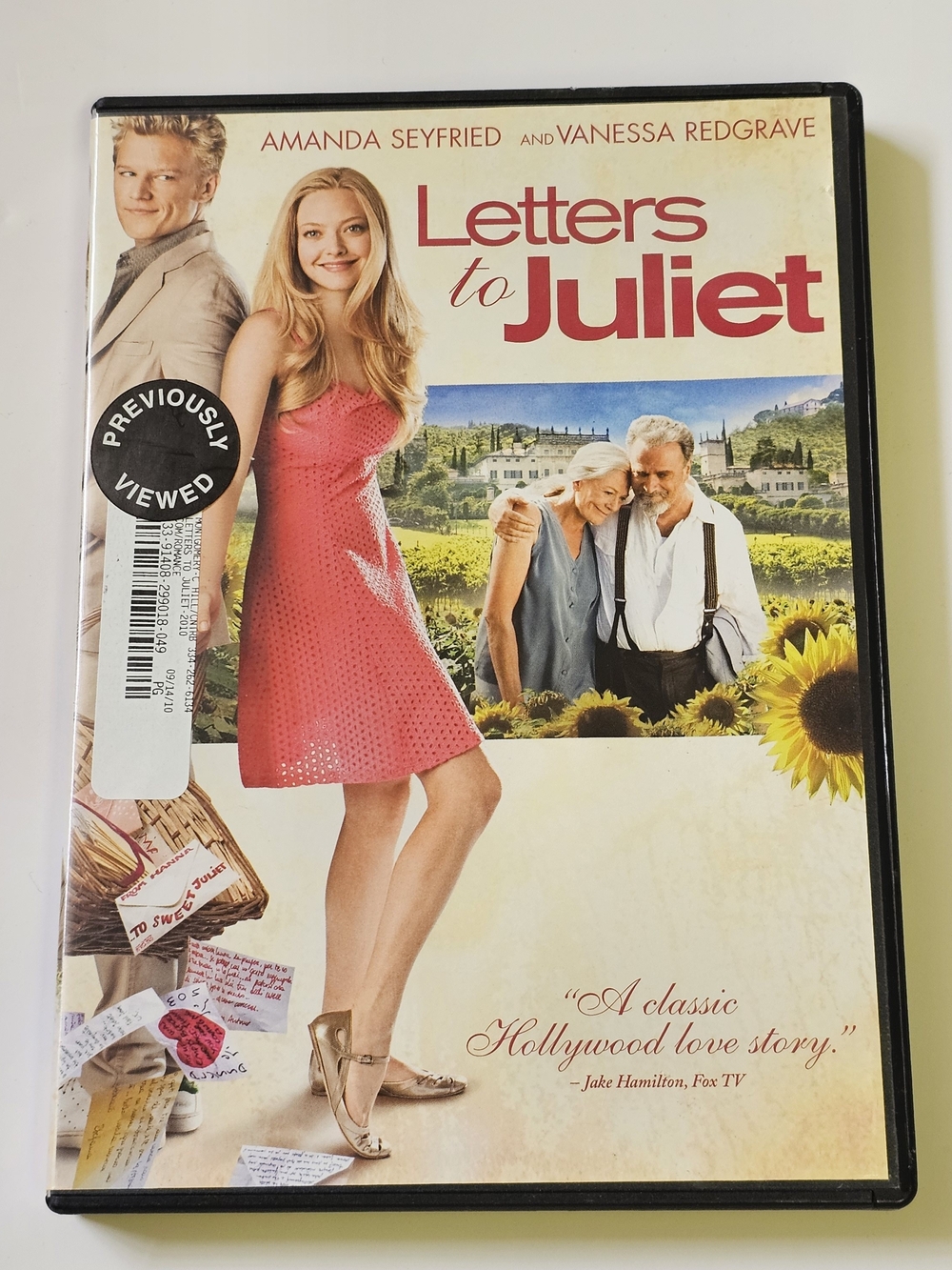 Letters to Juliet DVD Blockbuster Previously Viewed Romance Film